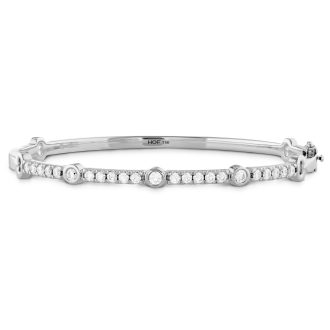 Hearts on Fire Copley Bangle Bracelet with 1ctw Round Diamonds in 18k White Gold