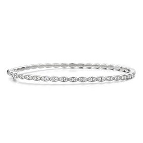Hearts on Fire Lorelei Floral Bangle Bracelet with 1.09ctw Round Diamonds in 18k White Gold