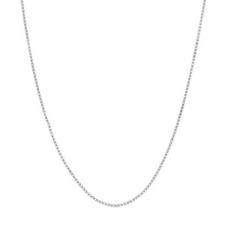 Box Chain .8mm in Sterling Silver, 24" Length