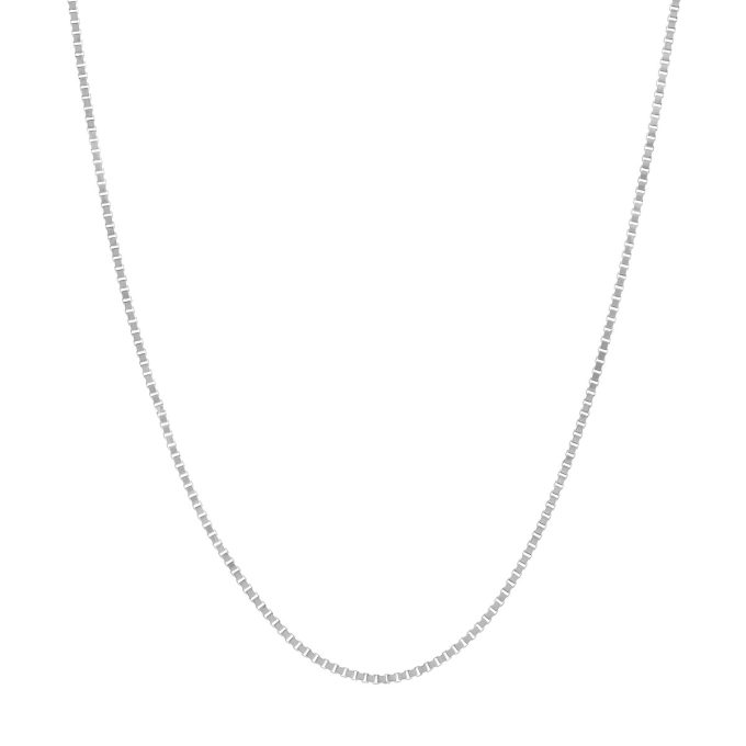 Box Chain .8mm in Sterling Silver, 24" Length