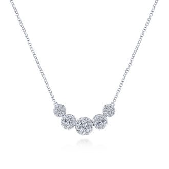 Gabriel & Co Fashion Necklace with .40ctw Round Diamonds in 14k White Gold