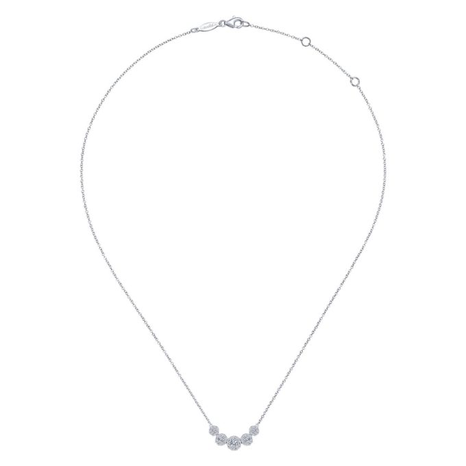 Gabriel & Co Fashion Necklace with .40ctw Round Diamonds in 14k White Gold