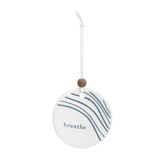 Relax and invigorate your surroundings with this elegant ornament, complete with therapeutic oil. Adorned with the calming inscription 'Breathe,' it discreetly scents your space via heat diffusion. Oil provided elaborates an aromatic experience, making this piece a captivating addition to your living area or a thoughtfully aromatic gift.