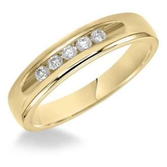 Artcarved Men's Wedding Band with .25ctw Round Diamonds in 14k Yellow Gold