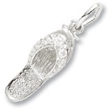 Cubic Zirconia Sandal Sterling Silver Charm