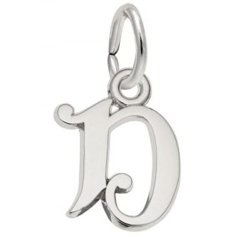 Initial " D" Charm in Sterling Silver