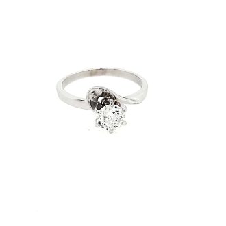 Pre-Owned Solitaire Ring with 1/2ct Round Diamond in 14k White Gold