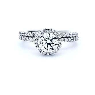 Pre-Owned Halo Bridal Set with 2ctw Round Diamonds in 14k White Gold