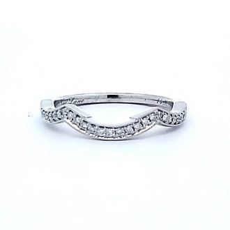 Pre-Owned Wedding Band with .13ctw Round Diamonds in 14k White Gold