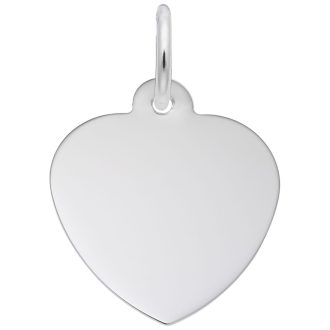 Heart Disc Charm in Sterling Silver by Rembrandt Charms