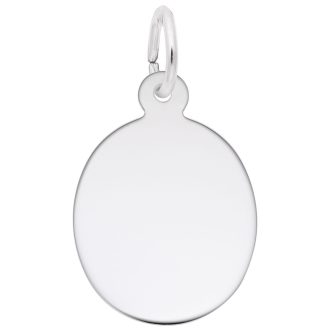 Oval Disc Charm in Sterling Silver by Rembrandt Charms