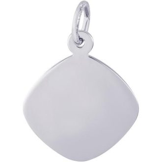 Round Edge Disc Charm in Sterling Silver by Rembrandt Charms