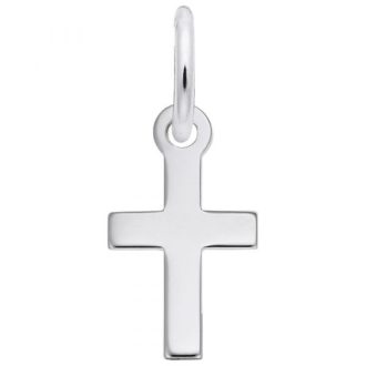 Rembrandt Plain Cross Accent Charm in Sterling Silver