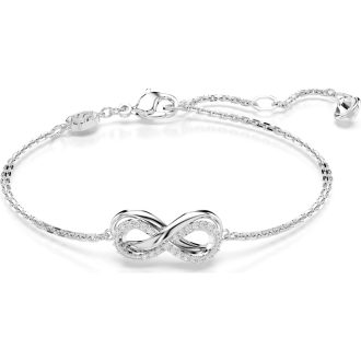 Introducing a chic and strikingly beautiful accessory, this bracelet features a curve of endless white, cleverly shaped into the mathematical glory of a Hyperbola. The entire piece is impeccably coated in Rhodium, lending a polished, high-shine look that's perfect for adding elegance and sophistication to your jewelry collection.