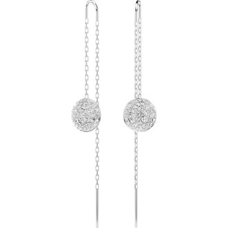 Exceptionally elegant, this set of drop earrings corresponds exquisitely demanding occasions. Embellished with a refined pave disk framed within rose gold, and extending into a streamlined chain design. It's a constellation-themed Meteora collection, creating a dynamite visual effect that makes you stand unique.
