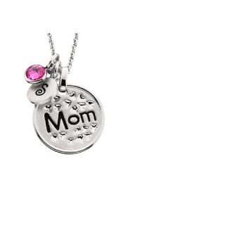Express your love with this silver disc pendant, engraved with "MOM", hanging stylishly on a chain. The perfect gift for any occasion that's sure to make your mom feel cherished. Please note this product doesn't include charms, which are available separately to customize and give the necklace a personal touch.