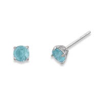 Silver Stars Collection March Birthstone Stud Earrings