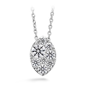 Hearts on Fire "Tessa Navette" Necklace with .26ctw Round Diamonds in 18k White Gold