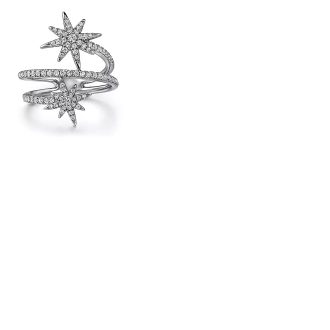 Sparkling 14K white gold starburst wrap ring with 0.53ctw of dazzling diamonds.