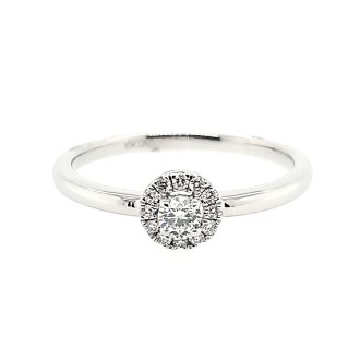 Halo Promise Ring with .20ctw Round Diamonds in 10k White Gold