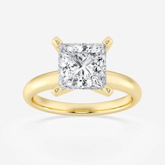 Solitaire Engagement Ring with .85ct Princess Cut Diamond in 14k Yellow Gold