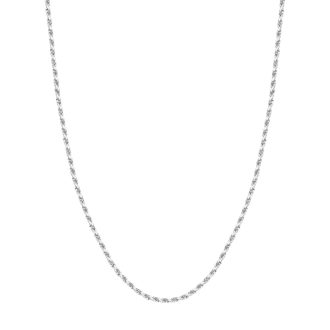 Rope Chain 3mm in 10k White Gold 24" Length