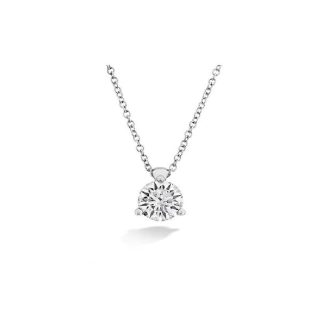 Adorn yourself with this elegant Heart of Fire round diamond pendant, meticulously secured in 18-carat white gold classic 3-prong setting. With a diamond weight of .34CTW, graded at a K color and VS2 clarity, this pendant exudes a delicate brilliance. Please see our stone notes for more details. (pendant length: 18 inches).