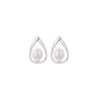 Beautifully crafted from sterling silver, these sopanisticated earrings are exquisitely shaped as delicate teardrops housing stunning, freshwater pearls at the center. Their effortless drop style adds a graceful touch to any outfit, ensuring effortless elegance every time you wear them. Ideal for refined and chic styling, these earrings emulate both tasteful luxury and nuanced simplicity.