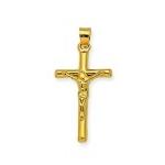 This stunning 10KY 3D crucifix pendant, with artistically crimped ends, is a true symbol of faith and devotion. Added with our complementary chain, which is made of high-quality stainless-steel, creates a complete and exquisite religious centerpiece, perfect for regular wear or special occasions. Its 3D design adds a unique dimension to its manifold beauty.