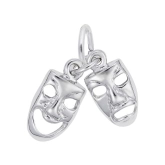 Comedy & Tragedy Mask Charm in Sterling Silver by Rembrandt Charms