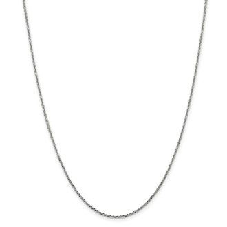 Cable Chain 18" Length in 14k White Gold