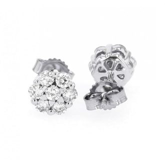 Endless Stud Earrings with 1ctw Round Diamonds in 14k White Gold