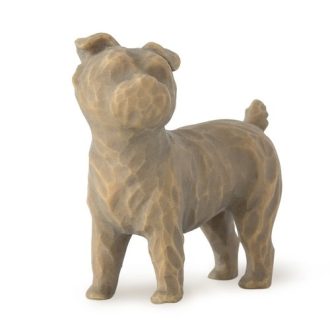 Bring home an adorable display of affection with this tastefully crafted piece. This standing, small-sized figurine features a charming representation of a dog next to a tree, accompanied by a whimsical inscription professing love for canines. Display your pet devotion for everyone to see with this beautiful, decorative piece. Perfect for mantles, desks or gift-giving.