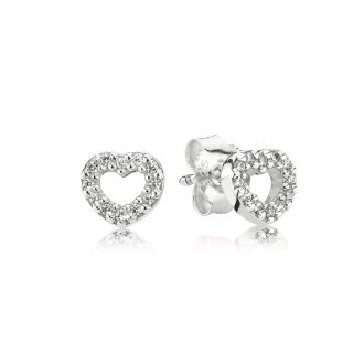 Earring Studs Be My Valentine, Clear Cubic Zirconia