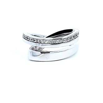 Breuning Fashion Ring with White Sapphire in Sterling Silver