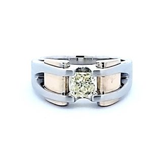 Pre-Owned Men's Ring with 1.02ct Canary Yellow Diamond in 14k Two-Tone