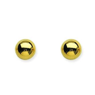 14 Karat Yellow Gold Earrings 7 Mm Polished Ball