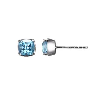 Elle Stud Earrings with Blue Topaz in Sterling Silver