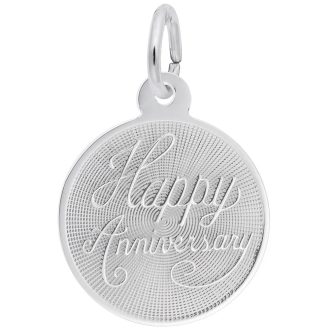 Happy Anniversary Charm in Sterling Silver by Rembrandt Charms
