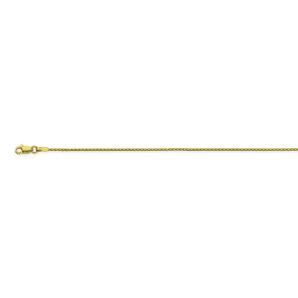 Diamond Cut Wheat Chain 20" Length in 14k Yellow Gold