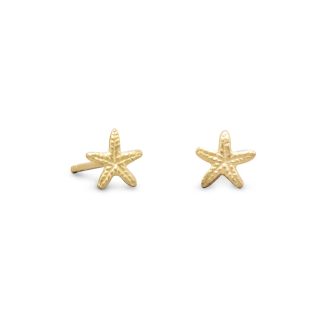Starfish Stud Earrings in Gold-Plated Sterling Silver