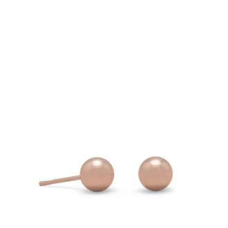 Ball Stud Earrings in 14k Rose Gold-Plated Sterling Silver