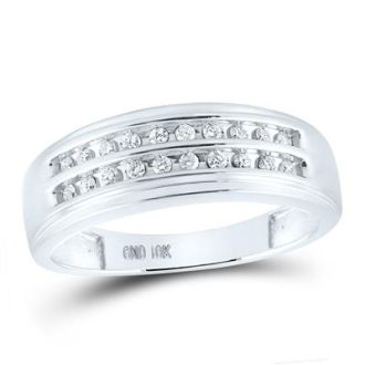 Men's Ring with .25ctw Round Diamonds in 10k White Gold