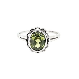 Oval August Birthstone Ring in Sterling Silver