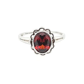 Oval January Birthstone Ring in Sterling Silver