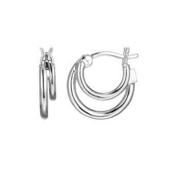These double huggie hoop earrings are perfect for any occasion. They feature a simpatico design and are made from high-quality materials. They have a unique look that is sure to turn heads and will become a staple in your wardrobe.