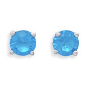 Silver Stars Collection December Birthstone Stud Earrings