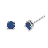 Silver Stars Collection September Birthstone Stud Earrings
