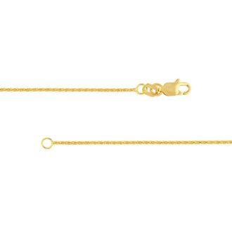Diamond Cut Wheat Chain 18" Length in 14k Yellow Gold