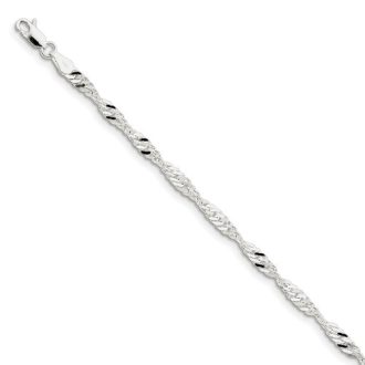 Singapore Chain 18" Length in 14k White Gold
